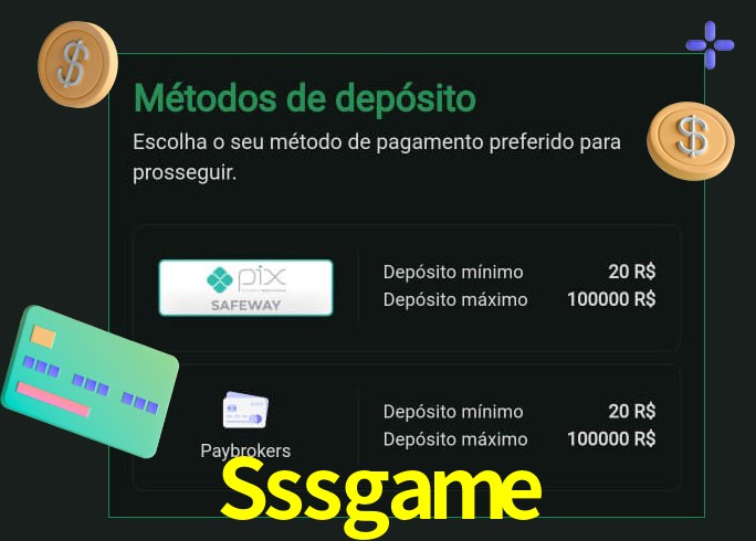 O cassino Sssgame oferece uma grande variedade de métodos de pagamento